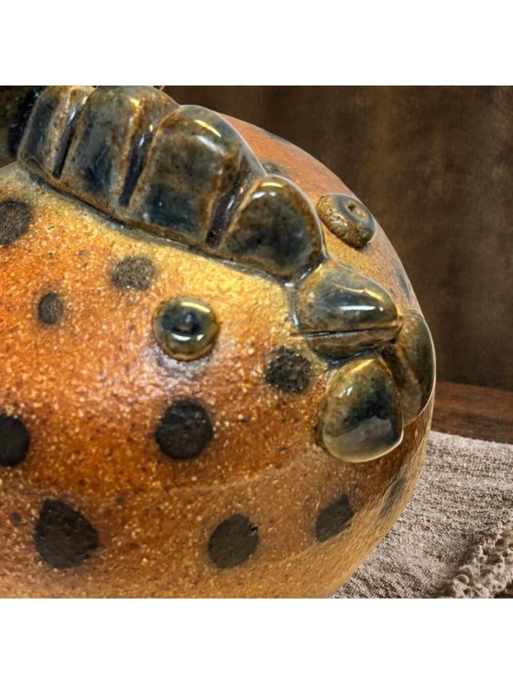 Pair of Studio Pottery Chicken Candle Holders | Handcrafted Stoneware Hen - Picture 4 of 11